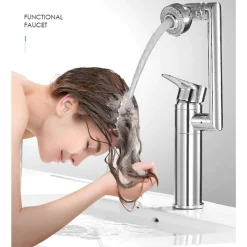 RUBINETTO MISCELATORE PER LAVABO LAVANDINO GIREVOLE 360° CON DOPPIO AREATORE