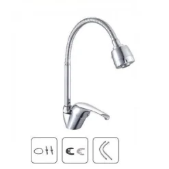 RUBINETTO MISCELATORE PER CUCINA CANNA ALTA FLESSIBILE LAVELLO DOCCETTA 52934