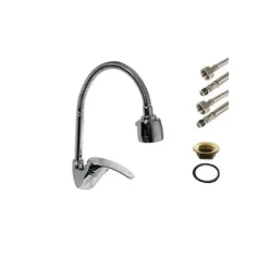 RUBINETTO MISCELATORE PER CUCINA CANNA ALTA FLESSIBILE LAVELLO DOCCETTA 52934