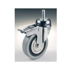 RUOTA GIREVOLE GRIGIA CON PERNO E FRENO TBBF PER CARRELLO CARICO PESANTE PORTATA