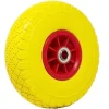 RUOTA PIENA ANTIFORATURA PU GIALLA CARRELLO CARRIOLA 25CM CERCHIO IN PLASTICA