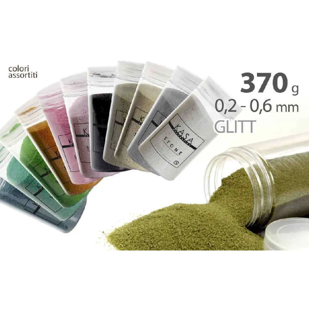 SABBIA GLITT COLORATA DECORATIVA DECOUPAGE 370 GR 0,2-0,6 MM VARI COLORI 712623