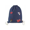 SACCA MARE CON DECORAZIONI LOVE SACCHETTO SPORTIVO DENIM MULTIUSO RAGAZZA 40X33