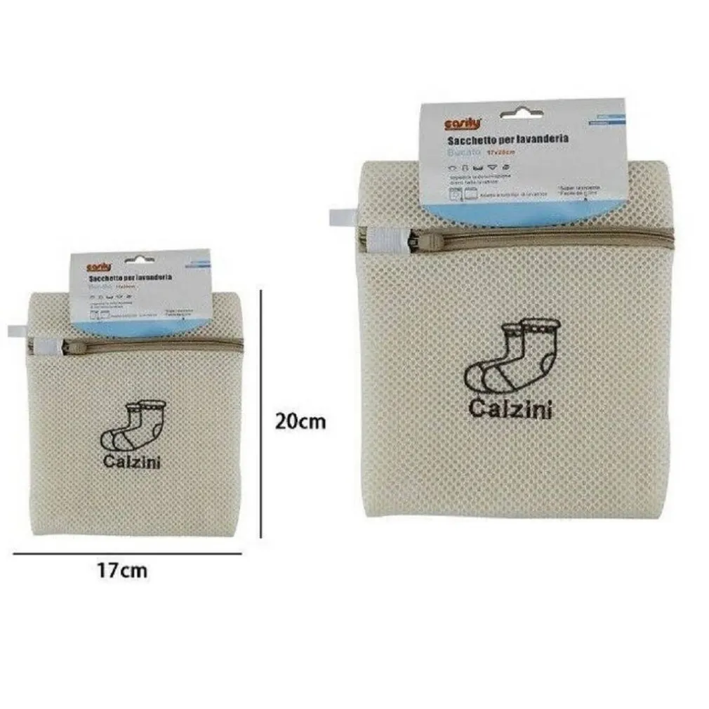 SACCHETTO A RETE LAVANDERIA LAVATRICE LAVAGGIO BIANCHERIA INTIMO CALZINI 59111