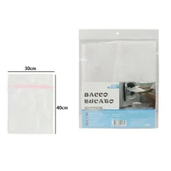 SACCHETTO BORSA DI LAVAGGIO SICURO LAVATRICE SACCO CALZINI BUCATO 30X40CM 59473