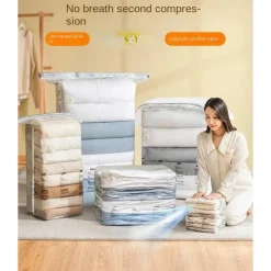 SACCHETTO BORSA SOTTOVUOTO VESTITI PIUMINI CASA NESSUNA POMPA SALVASPAZIO ARMADIO 50X70X32CM