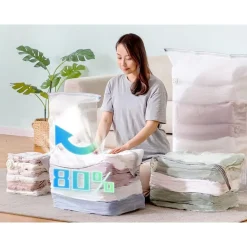 SACCHETTO BORSA SOTTOVUOTO VESTITI PIUMINI CASA NESSUNA POMPA SALVASPAZIO ARMADIO 50X70X32CM