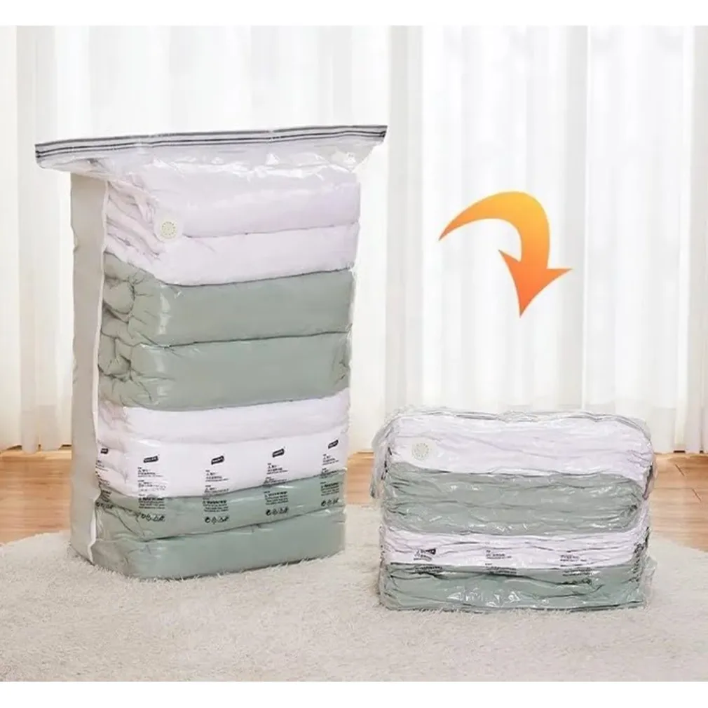 SACCHETTO BORSA SOTTOVUOTO VESTITI PIUMINI CASA NESSUNA POMPA SALVASPAZIO ARMADIO 80X100X32CM