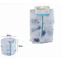 SACCHETTO BUCATO LAVAGGIO RETE CON CERNIERA BIANCHERIA 40X50CM A FANTASIA 87437