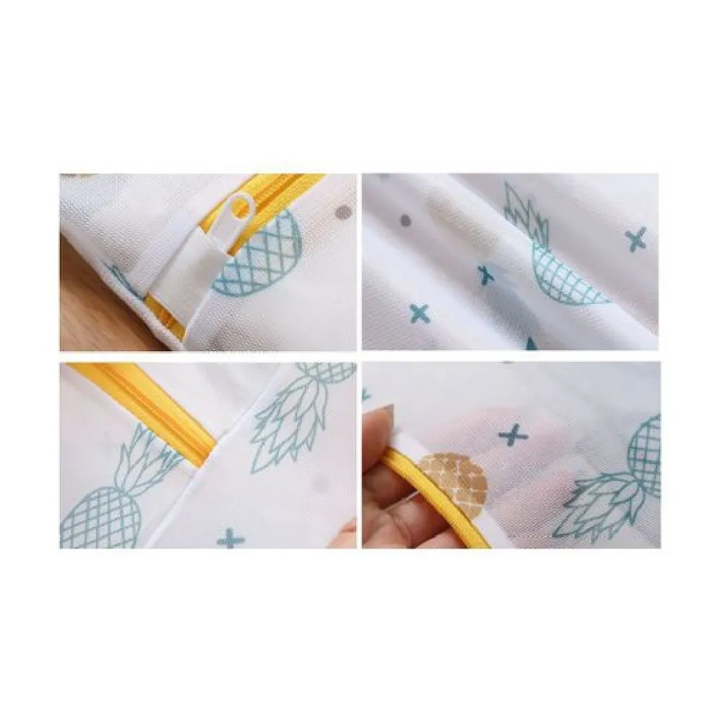 SACCHETTO LAVAGGIO RETE CON CERNIERA BIANCHERIA TONDO 16X16 CM A FANTASIA 58132