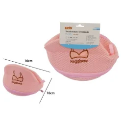 SACCHETTO LAVANDERIA LAVATRICE CON ZIP BIANCHERIA INTIMO REGGISENO 16X16CM 59370