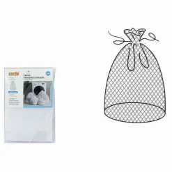 SACCHETTO RETE FINE FORMA A SACCO SALVABIANCHERIA PROTEGGI BUCATO 25X40 CM 59990
