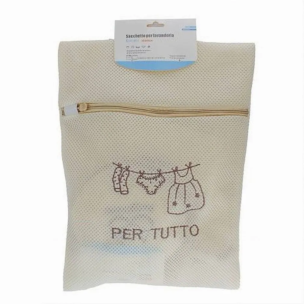 SACCHETTO SALVA REGGISENO LAVATRICE LAVAGGI BIANCHERIA RETE INTIMO 40X30CM 59115