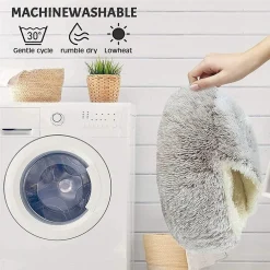 SACCO A PELO SEMI CHIUSO PELLICCIA SINTETICA MORBIDO PER GATTI CANI GRIGIO 50CM