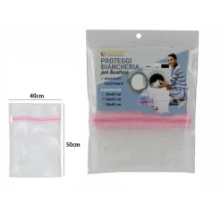 SACCO RETE SACCHETTO PER LAVATRICE SALVABIANCHERIA BUCATO CON ZIP 40X50CM 69621