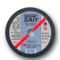SAIT 230X2X22 DISCO MOLA DA TAGLIO PER METALLI INOX ABRASIVO FERRO FLEX