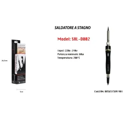 SALDATORE STAGNO ELETTRICO 60W A PUNTA SALDATORI PORTATILI 220V MAXTECH SAL-D002