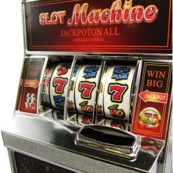 SALVADANAIO A FORMA DI SLOT MACHINE PER RITIRARE I SOLDI DEVI VINCERE IL JACKPOT