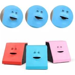 SALVADANAIO DINAMICO A FORMA DI VISO IN PLASTICA INDUZIONE ELETTRICA DIVERTENTE