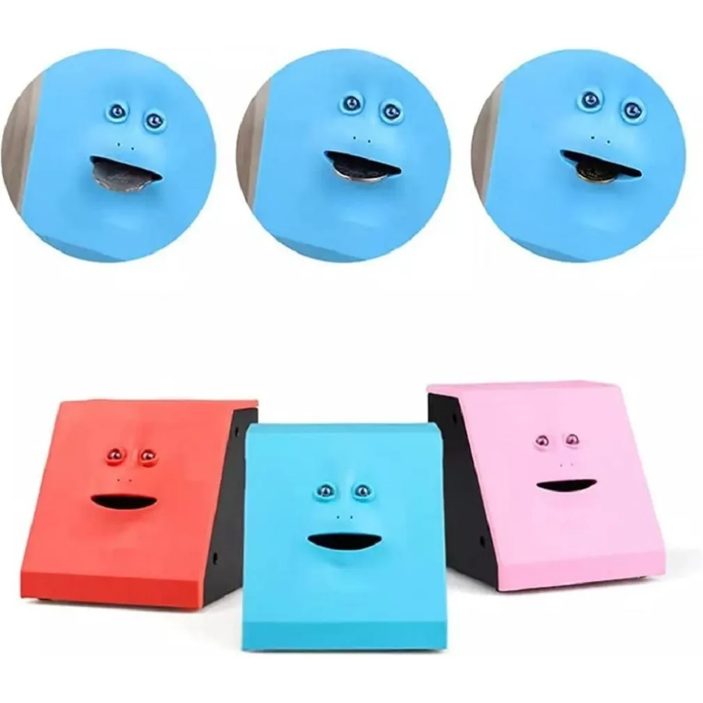 SALVADANAIO DINAMICO A FORMA DI VISO IN PLASTICA INDUZIONE ELETTRICA DIVERTENTE