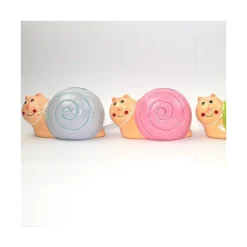 SALVADANAIO LUMACHINA COLORATO 10CM IN CERAMICA MONETE PORTA SOLDI