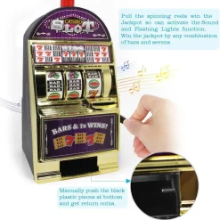 SALVADANAIO SLOT MACHINE CON CAMPANELLO LUCI E SUONI REALISTICI MONEY BANK SAVER