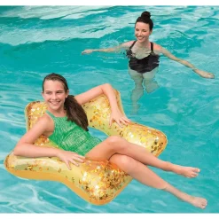 SALVAGENTE 91 CM GLITTER CIAMBELLA GONFIABILE DA MARE PISCINA STELLA CUORE 36141