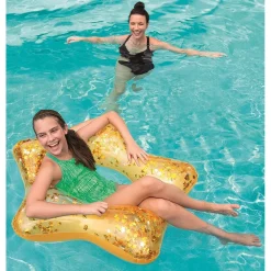 SALVAGENTE 91 CM GLITTER CIAMBELLA GONFIABILE DA MARE PISCINA STELLA CUORE 36141