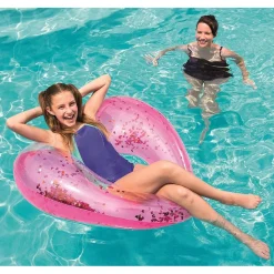 SALVAGENTE 91 CM GLITTER CIAMBELLA GONFIABILE DA MARE PISCINA STELLA CUORE 36141