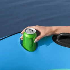 SALVAGENTE CIAMBELLA GONFIABILE POLTRONA CON MANIGLIE PORTABICCHIERI CORDA 43108