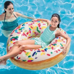 SALVAGENTE DONUT CON ZUCCHERINI COLORATI CIAMBELLA GONFIABILE 99X25CM MARE 56263