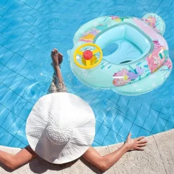 SALVAGENTE GONFIABILE BAMBINI MARE CON MUTANDINA E SCHIENALE 70 CM VERDE MARINO