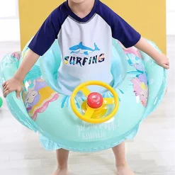 SALVAGENTE GONFIABILE BAMBINI MARE CON MUTANDINA E SCHIENALE 70 CM VERDE MARINO