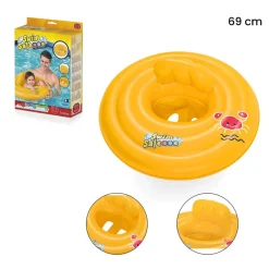 SALVAGENTE GONFIABILE GALLEGGIANTE A MUTANTINA PER BAMBINI ROTONDO 69CM SWIM SAFE 32096