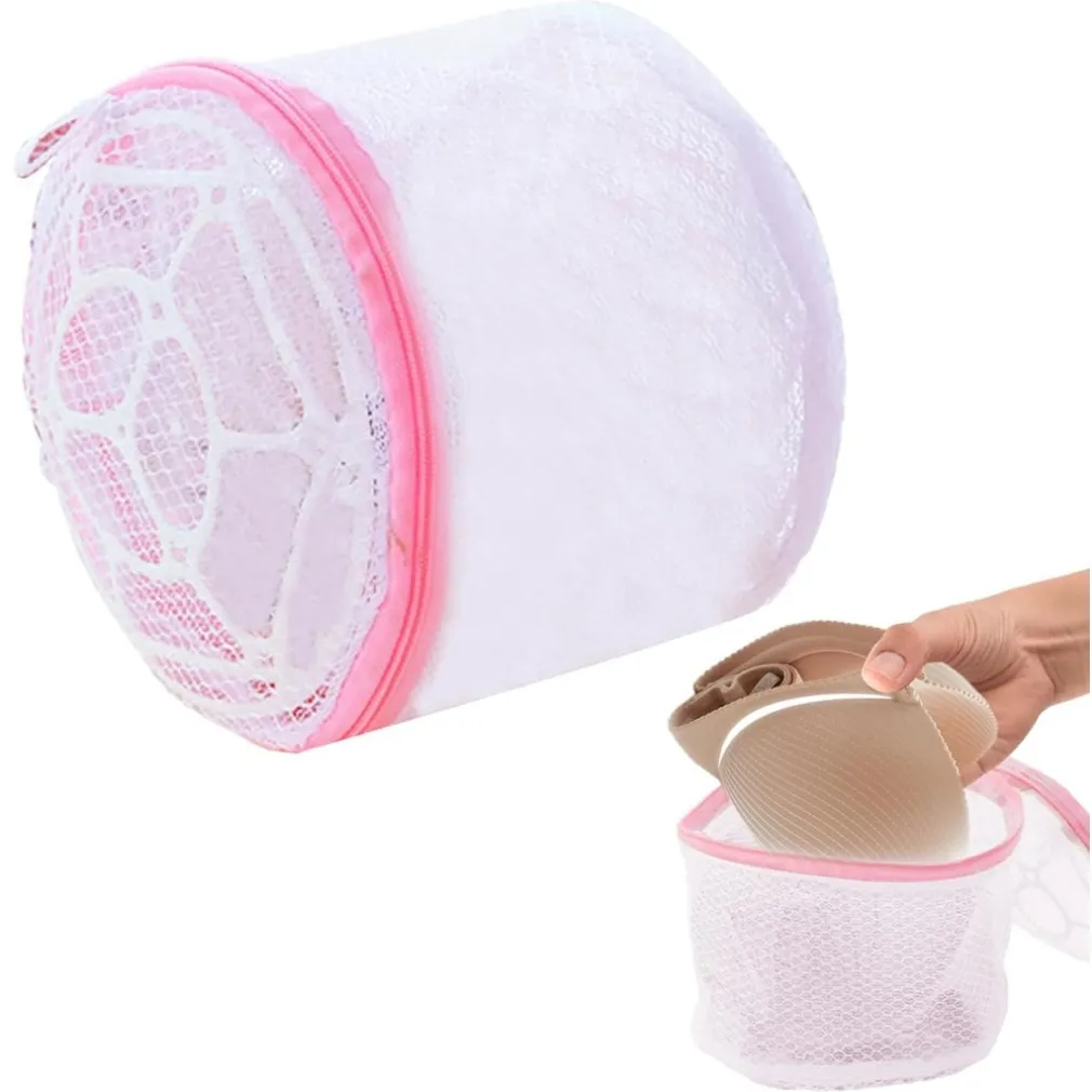 SALVAREGGISENO CON CERNIERA PIEGHEVOLE IN RETE PER LAVATRICE BIANCHERIA CUSTODIA Ø15XH13CM