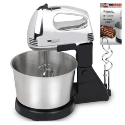 SBATTITORE CON CIOTOLA GIREVOLE IMPASTATRICE 1,5 LT ACCIAIO INOX 200W FISELDEM