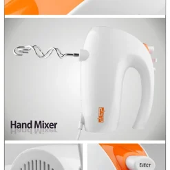 SBATTITORE ELETTRICO 5 VELOCITà CON ACCESSORI IN ACCIAIO INOX 150W BIANCO