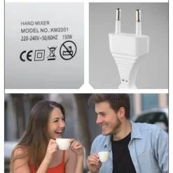 SBATTITORE ELETTRICO 5 VELOCITà CON ACCESSORI IN ACCIAIO INOX 150W BIANCO