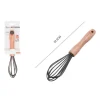SBATTIUOVA FRUSTA 8" SBATTI UOVA IN SILICONE MANICO LEGNO 22.5CM DA CUCINA 50738