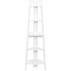SCAFFALE ANGOLARE A 5 RIPIANI MOBILE IN LEGNO ARREDO PER LA CASA COLORE BIANCO