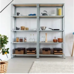 SCAFFALE IN METALLO PER GARAGE SCAFFALATURA ALTA PORTATA 5 RIPIANI REGOLABILI 90X40XH180CM