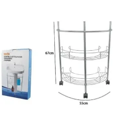 SCAFFALE MOBILETTO CARRELLO SOTTOLAVABO SOTTO LAVANDINO BAGNO 2 RIPIANI 59965