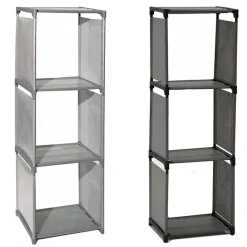 SCAFFALE MULTIUSO A 3 SCOMPARTI RIPIANI ARMADIO COMPONIBILE PER BUCATO MOBILE CASA BAGNO