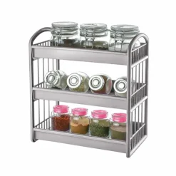 SCAFFALE MULTIUSO IN PLASTICA A 3 RIPIANI STRUTTURA SMONTABILE PER ORGANIZZARE SPAZI CASA