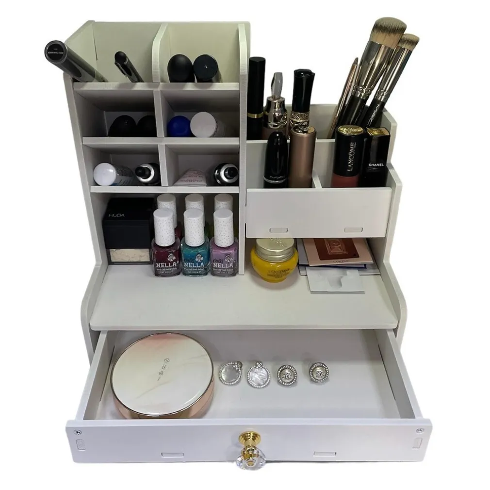 SCAFFALE ORGANIZER PORTAOGGETTI PER COSMETICI GIOIELLI TRUCCO PORTAGIOIE CON CASSETTO