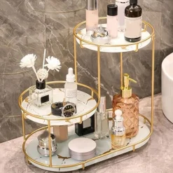 SCAFFALE PER TRUCCO PER COSMETICI PROFUMI CURA DELLA PELLE ELEGANTE MODERNO DUE COLORI