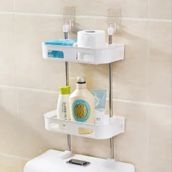 SCAFFALE PER WC BAGNO DOCCIA A PARETE ORGANIZER ARTICOLI DA TOELETTA A 3 RIPIANI