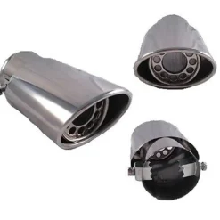 SCARICO OVALE SPORTIVO CODINO MARMITTA TERMINALE AUTO TUNING ACCIAIO CROMATO