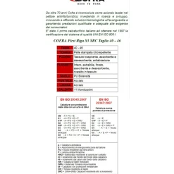 SCARPE ANTINFORTUNISTICHE RIGA ALTA IN PELLE S3 SRC COFRA LINEA FIRST PROTETTIVA