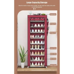 SCARPIERA A 9 RIPIANI COPERTURA ANTIPOLVERE ORGANIZER CORRIDOIO INGRESSO 58X30X158CM